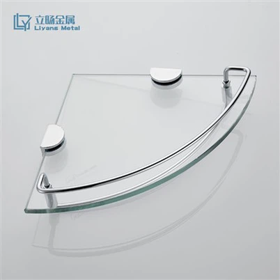 Skleněná police s držákem na ručníky Chrome